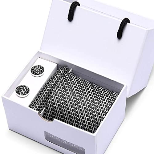 Set de corbata geométrica de seda para hombre