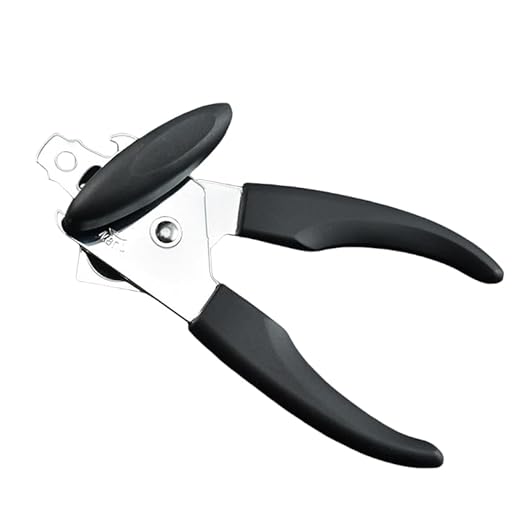 Can Opener Manual Heavy Duty, Hand Held Can Openers for Seniors with Comfort Grip Sharp Blade, Solid Steel Hand Manual Can Open with Magnet for Kitchen Camping, Black