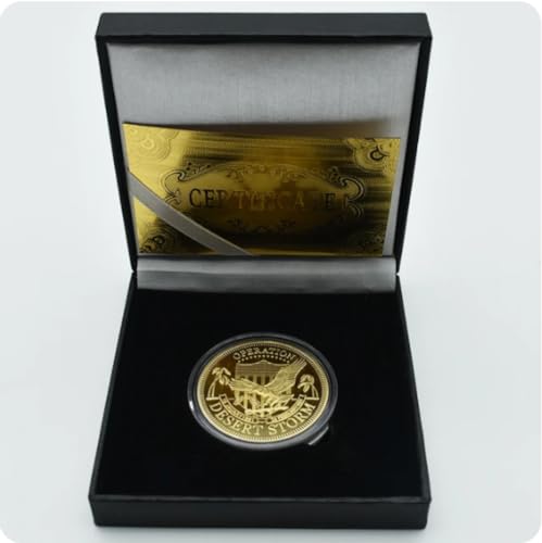 REZAJDUIE Moneda Conmemorativa 1991 Yaer Operación Tormenta del Desierto Moneda de Recuerdo Chapado en Oro/Plata Colección de Monedas de Guerra de Metal Regalo de Negocios