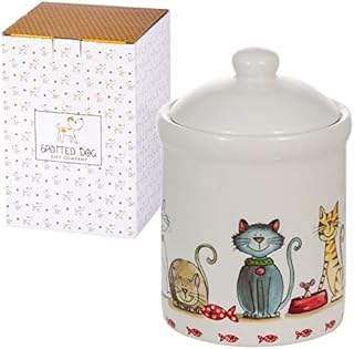Ceramic Storage Jar with Lid Airtight Food Storage Canister for Home and Kitchen, Cat Gift for Cat Lovers Women Men