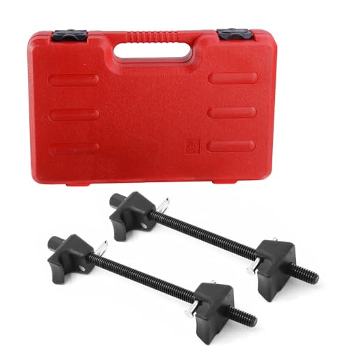 Coil Spring Compressor Tool Kit, 2 Pack Macpherson Strut Spring Compressor Set with Heat-Treated Hooks, 1/2" Square Drive & 22mm Hex Compatible, 10.5" Range, for Shock Absorber & Strut Replacement