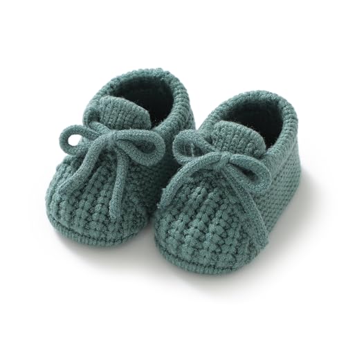 Image of DovFanny Baby Booties Newborn Baby First Shoes Cozy Warm Knit Soft Booties for Toddler Infant Boy Girl
