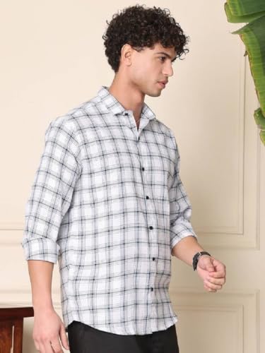 Image of NoseQueen Men's Checked Cotton Shirt | Full Sleeve Regular Fit Casual Shirt for Men | Soft Breathable Checkered Shirt