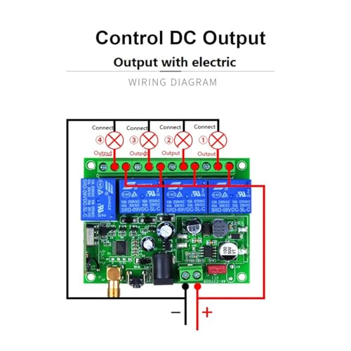 Interrupteur télécommandé porte de garage et éclairage extérieur sans fil 433 MHz DC 12V-36V