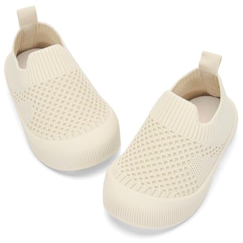 Image of BACSAC Baby Toddler Unisex Infant Shoes Boys Girls Beige Mesh Breathable Non-Slip Soles 6-36 Months