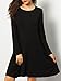 Zero City Womens Casual Pockets Plain Flowy Simple Swing T-Shirt Loose Dress, 01black, Medium