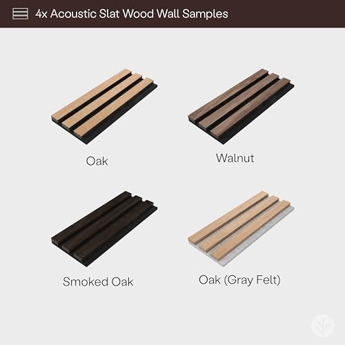 WVH Slatpanel Acoustic Wood Wall Panels - Soundproof Slatted Wood Panels for Wall and Ceiling (6 x 4" x 0.78") - 3D Textured Panel for Interior Wall Decor for Homes, Offices, Studios
