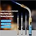 Long Neck Flexible Butane Lighter, Blue Jet Torch Flame Lock Design, with Visible Fuel Window, for Candle Camping(Blue)