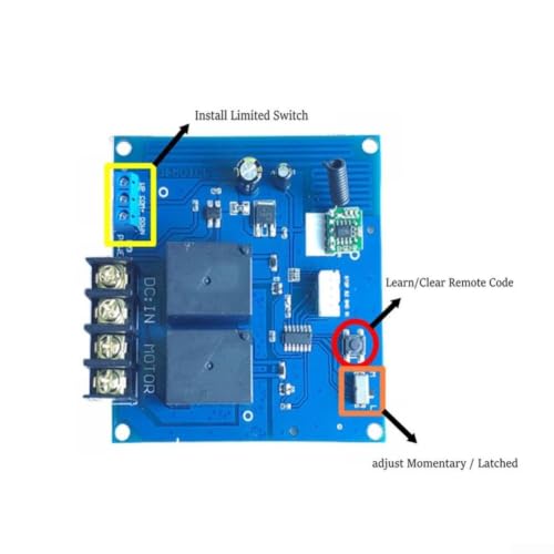 Interruptor de avance/retroceso inalámbrico 12V para automatizar puertas de garaje 5
