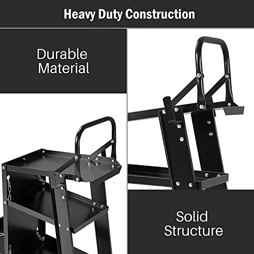 Image of 3-Tier Welding Cart with Swivel Wheels, MIG TIG Plasma Cutter Welder Cart | Universal Tilt-Table Heavy Duty Steel Storage for TIG, ARC, MMA Welding Machine with 360 Swivel Wheels