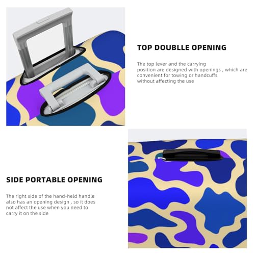 Spandex Travel Luggage Cover,Neon Leopard Pattern Suitcase Protector Bag Dust-Proof Washable Suitcase Cover4