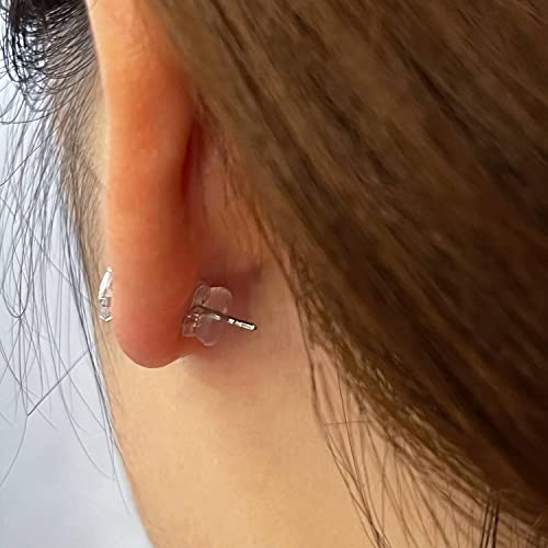 Earring Backs,18K Gold Silicone Rubber Earring Backs For Studs, 8Pcs Comfort Clear Plastic Earring Stoppers Pierced Safety Backs Replacement In 4 Colors: Silver, White Gold,14K Gold, Rose Gold #TOP3
