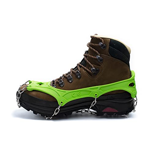 Hillsound FreeSteps6 Crampon, Ice Cleat All-Purpose Traction System for Packed Snow & Ice Conditions, Green, Medium -  Hillsound Equipment