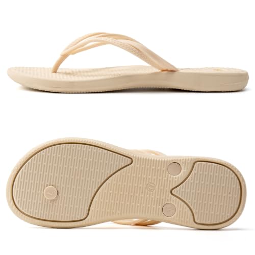 Image of VOVEA Flip Flops For Women Non-Slip Bathroom Shower Shoes Cushion foam Indoor and Outdoor Sandals