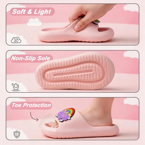 Image of Kids Cloud Slides Boys Girls Slides Non-slip Summer Beach Pool Shoes EVA Girls Everday Slip on Slide Sandals Garden Slippers Bathroom Shower Shoes