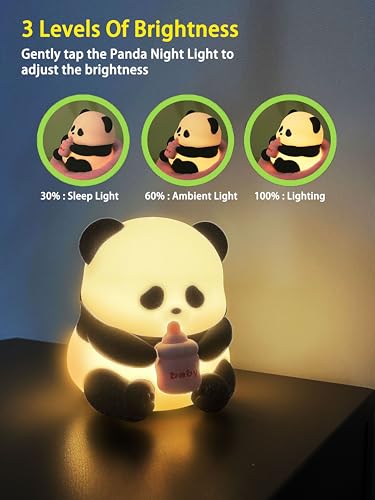 Lámpara de mesa nocturna panda de silicona recargable miniatura 5