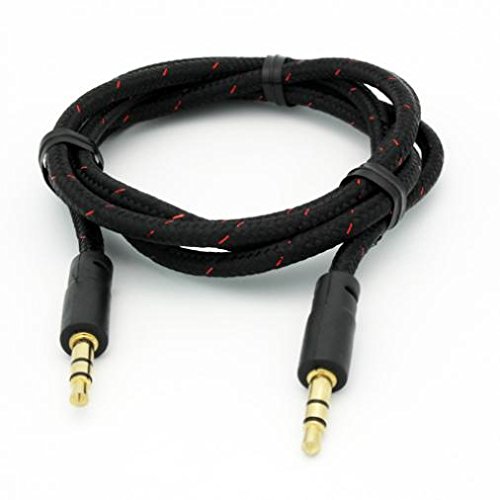 Amazon.com: Black Braided Aux Cable Car Stereo Wire Audio Speaker