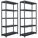 vidaXL 2X Étagère de Rangement Noir 80x40x180cm Plastique Meuble de Rangement