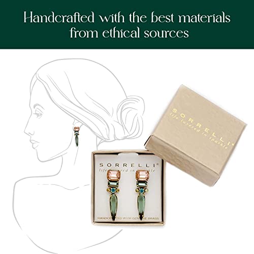 Sorrelli Spiked Drop Earrings, Rhinestone Dangling Earring, Vintage Inspired Crystal Studs, Pierced, Antique Gold-Tone Finish, Legacy Stone Pop #TOP1