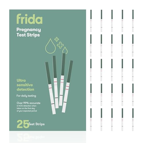Image of Frida Fertility Pregnancy Test Strips, Over 99% Accurate HCG Test Strips, Ultra Sensitive Early Detection, Easy at Home Pregnancy Test Strips for Family Planning, Quick Results | 25 Test Strips