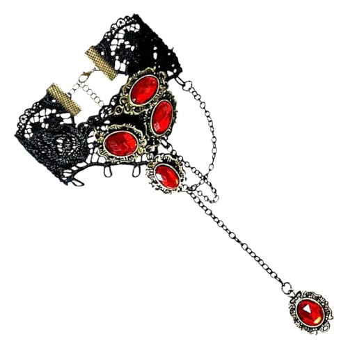 1 PCS Fingerring Armbinde Kettenarmband Vintage Layered Quaste Armband Personalisieren Handkette Schmuck, Armband aus Spitze mit Ring und Edelstein,...