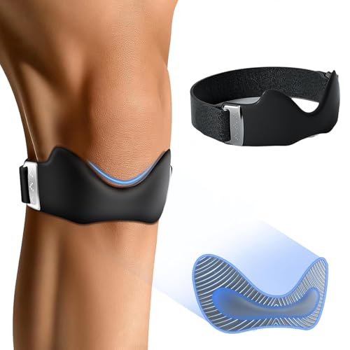 TalFct Stryde Knee Strap with 3D Cushion Upgraded Knee Support for Running Patella Stabilization & Pressure Relief Shock Absorption Close Fit Comfortable & Breathable for Men and Women (A)
