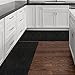 Runner Rug 2FT x 8FT, AYOHA 2'-82' Utility Carpet Runner for Entryway Hallway Aisles Balcony Garages, Area Rugs with Non-Slip Rubber Backing, Black (Available Custom Sizes)