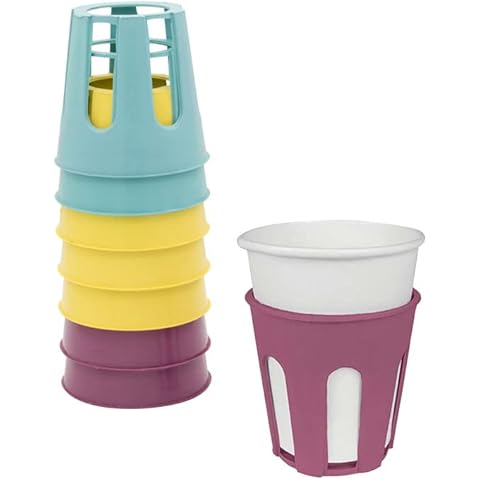 Palucart Plastic Cup Holder 8 Pieces Multicolor Windproof Coasters Cover