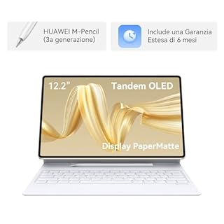 HUAWEI MatePad Pro 12.2" PaperMatte EditionTablet, Display Tandem OLED da 2.8K, Frequenza di aggiornamento da 144 Hz, 12GB+512GB, batteria da 10.100 mAh, 3 in 1 con tastiera + M-Pencil, Oro premio
