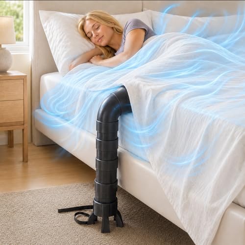 BallNiche Bed Cooling Fan System for Night Sweats Under Sheet Bed Fan for Hot Sleepers Adjustable Bed Fan Cooling System with Powerful Airflow Bed Cooling Fans for Cooler Sleep