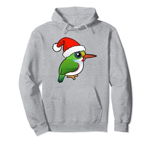Cute Cartoon Birdorable Cuban Tody Santa Christmas Bird Pullover Hoodie