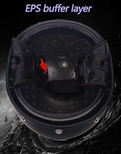 Casco moto jet abierto con gafas integradas para motocross retro 5