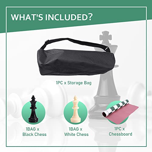 Tablero de ajedrez plegable de PU 34 cm con bolsa miniatura 2