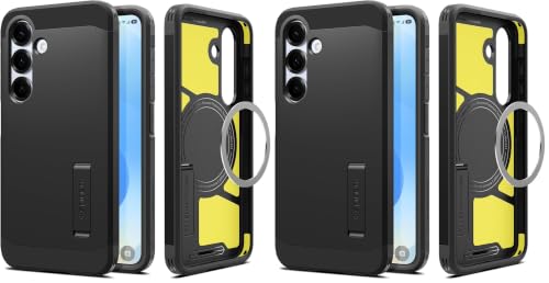 Image of Spigen for Galaxy S25 Plus Case, Tough Armor MagFit [Kickstand] [Compatible with MagSafe] [Military-Grade Protection] - Black (Pack of 2)