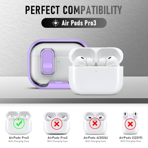 Image of for AirPods Pro 3 Case (2025) with Phone Stand & Cleaner Kit, Cute Soft Silicone Cover for AirPods Pro 3rd Genera case with Keychain for Women Men with Keychain for Airpod Pro case(2025)-Purple