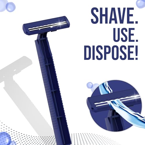 Image of DORCO Klass 2 TD708 Disposable Razors for Men, Pack of 25 | Long Handle for Comfortable Grip | Lubricating Strip for Smooth Glide | Lightweight & Easy to Carry | Convenient Disposable Shaving Razor