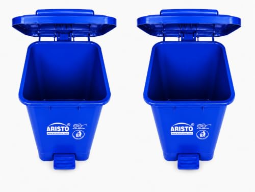 Image of ARISTO Plastic Step-On Pedal Garbage Waste Dustbins 45 Ltr (Blue,Blue) Combo