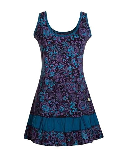 Vishes - Alternative Bekleidung - Damen Lagen-Look Jersey-Tunika Sommerkleid Träger-Kleid schwarz 38