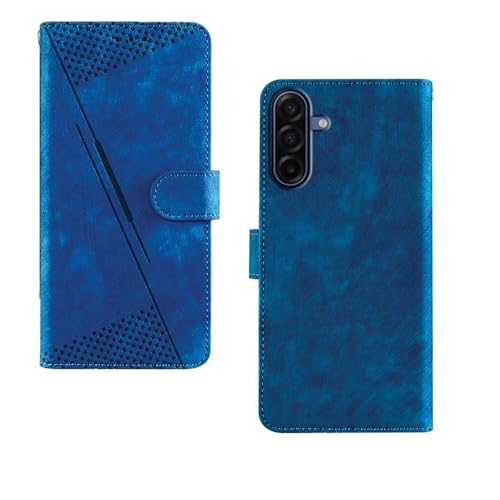 Image of amazon basics Samsung Galaxy A17 5G Flip Cover | Card Pockets Wallet & Stand | Flip Cover for Samsung Galaxy A17 5G (Executive Blue)
