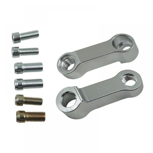 モーターサイクルミラーエクステンションライザーアダプター10mm 8mm CB400 VTEC CB1300 CB1100 CB600F CB500Fバイクアクセサリーを含む互換性のあるCBモデル用(Silver)