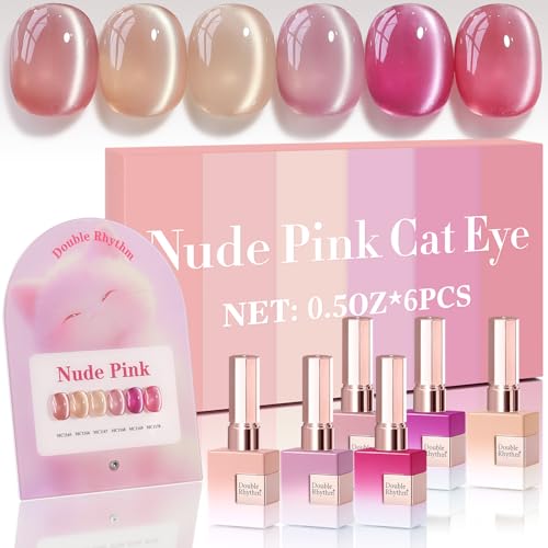 Double Rhythm 6-piece Nude Pink Gel Nail Polish Set 0.5oz