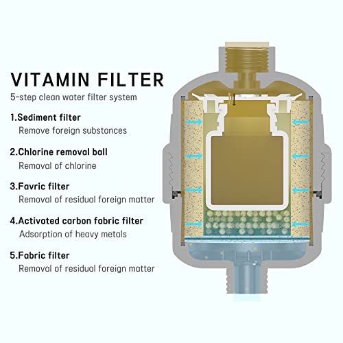 Ionpolis Wall-Mounted 6 Steps Vitamin Replacement Filter Cartridges - Perfumed Scented Scent Vitamin 6-Step Filtered Compatible With Any Shower Filters Of Similar Design Universal #TOP4