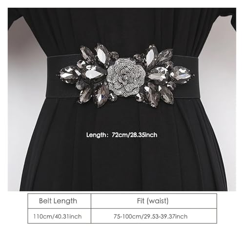 Womens Belt Flower Beaded Elastic Cummerbunds Female Dress Corsets Waistband Belts Decoration Wide Belt3