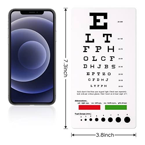 Image of Ultrassist Snellen Eye Chart, Pocket Size Eye Testing Chart 6 Feet 3.9x7.3 inch for Visual Acuity Measuring