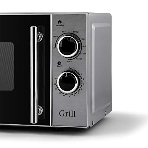 Orbegozo MIG 2550 - Microondas con grill, 20 litros de capacidad, 5 niveles de potencia y 3 funciones combinadas grill-microondas, potencia 700 W microondas y 900 W grill, Acero Inoxidable - imagen 3