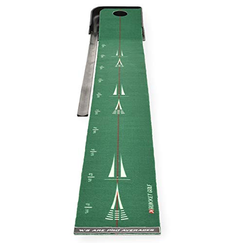 Rukket Golf Putting Green | Indoor & Outdoor Mini Putt Mat for Office & Backyard | Practice Puttout Set Game for Adults & Kids | Miniature Home Training Aid with Alignment Balls & Portable Ring Cup
