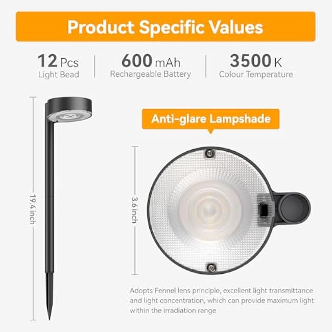 8 Pack Solar Pathway Lights Outdoor, 12 Brighter LED Solar Lights Outdoor Waterproof, Up to 12 Hrs Modern Path Light for Yard Garden Walkway Driveway Lawn (8 Pack)