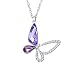 Produktbild STAR SANDS Schmetterling Anhänger Halskette für Damen mit Kristallen aus Swarovski-45cm Titan Stahl Kette-Lavendel Lila und Klassisches Rosa