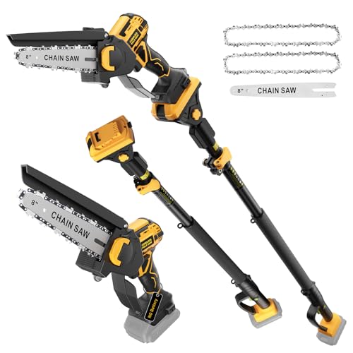 2-in-1 Cordless Pole Saw & Chainsaw Compatible with DeWalt 20V MAX Battery (Battery Not Included)