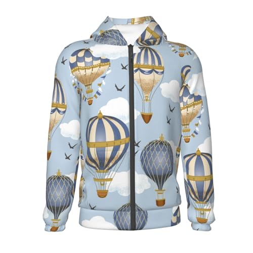 Balloon Vintage Kid Hoodies Boys Zip Up Sweatshirts Girls Pullover with Pocket2